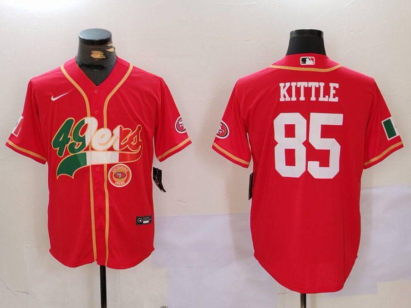 Men San Francisco 49ers 85 Kittle Red Second generation Mexican Joint Name 2024 Nike Limited NFL Jersey style 3